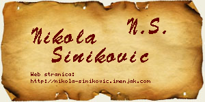 Nikola Šiniković vizit kartica
